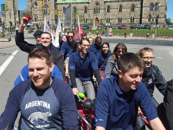 engineers canada staff participating in big bike race