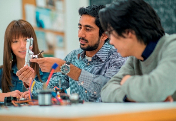 students working on a project