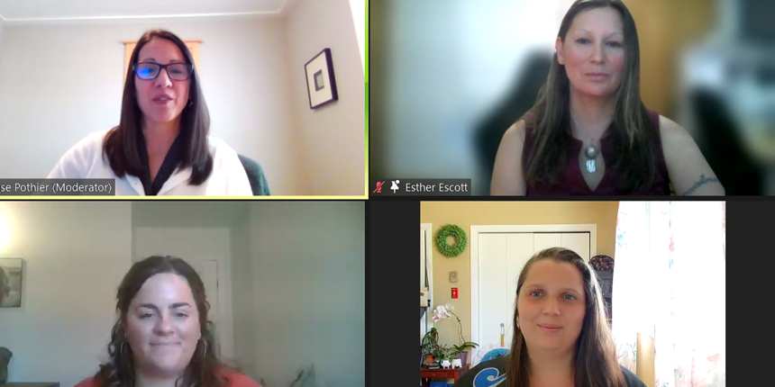 image of 4 people in an online meeting