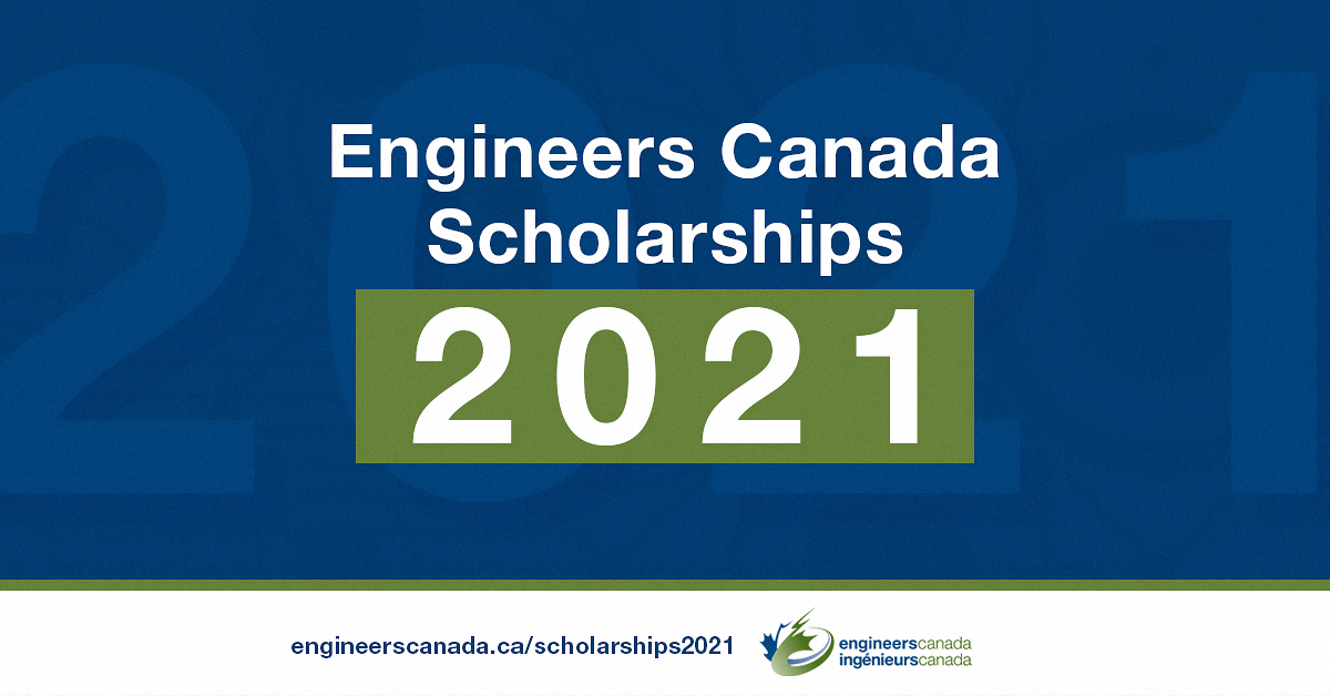 graphic announcing engineers canada's 2021 scholarships