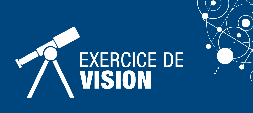 envisioning logo wording and a telescope