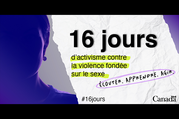 16 jours d'activisme contre la violence sexiste 