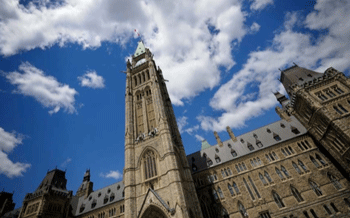 The peace tower at Parliament Hill in Ottawa