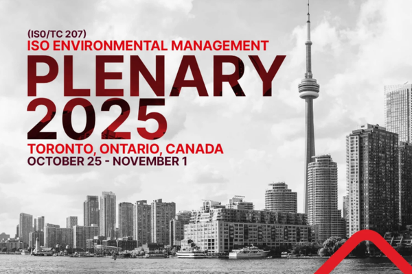 Promotional image for the ISO Environmental Management Plenary 2025 in Toronto, highlighting dates and location.