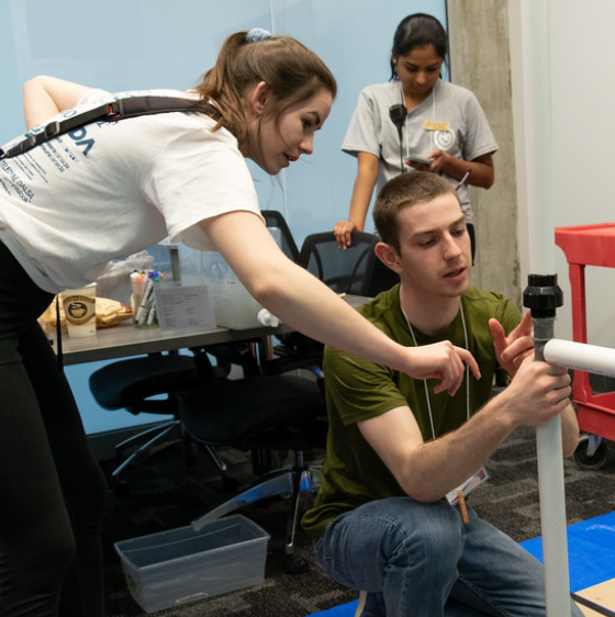 students working on a project