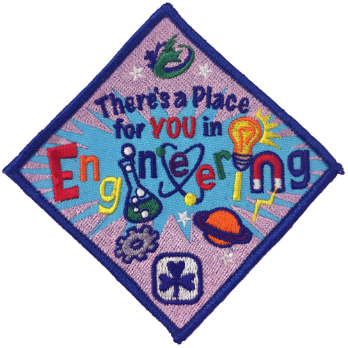 Girl Guides crest, to be presented to Girl Guides who complete engineering-related activities