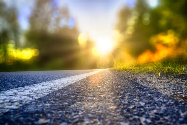 road at sunset