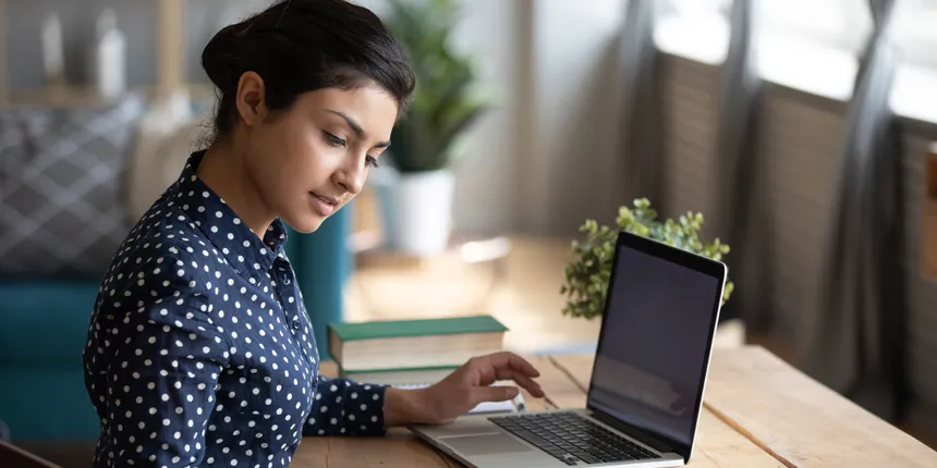 woman working at a laptop