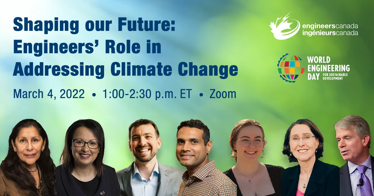 Shaping our future event banner text and faces of speakers
