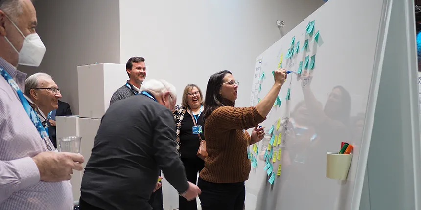 Future of Engineering, image of people at a whiteboard 4x2