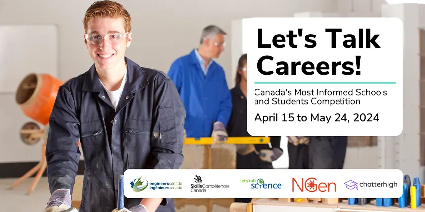 Event promo graphic with student and logos