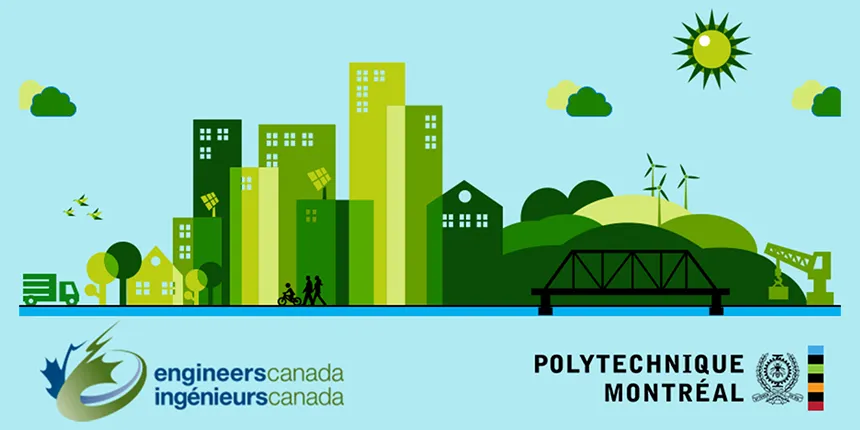 Vector artwork of green city skyline and logos