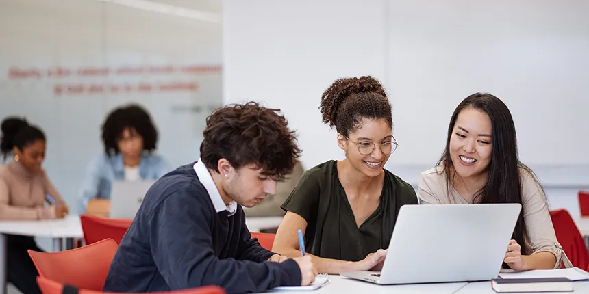 University students in classroom developing new scientific project