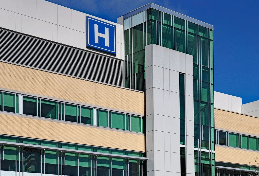 View of hospital building